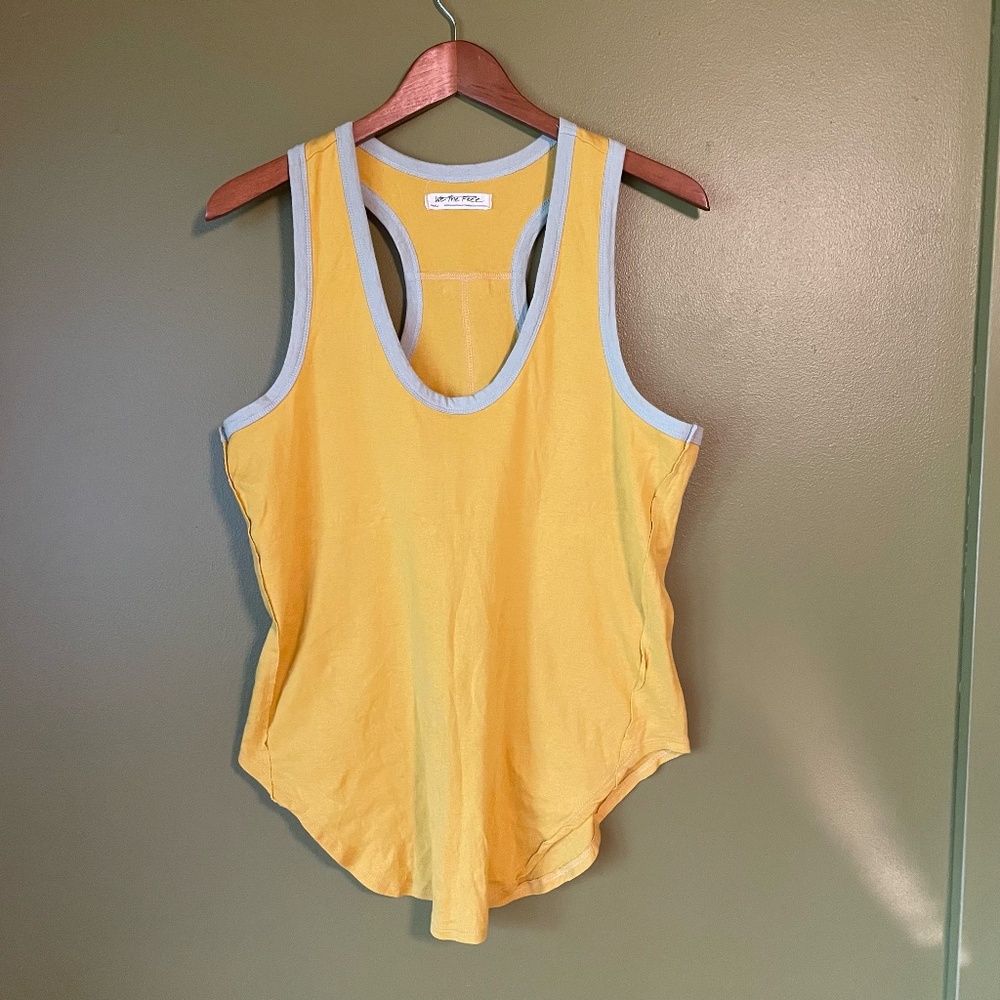 Free People Ringer Yellow Tank Top